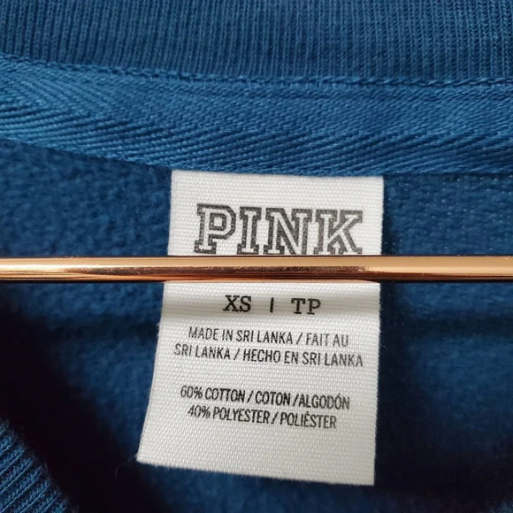 VS PINK | Blue Long Sleeve Pocket Pullover Sweatshirt XS - Picture 4 of 5